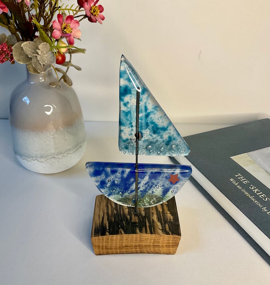 Fused glass boat