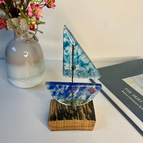 Fused glass boat