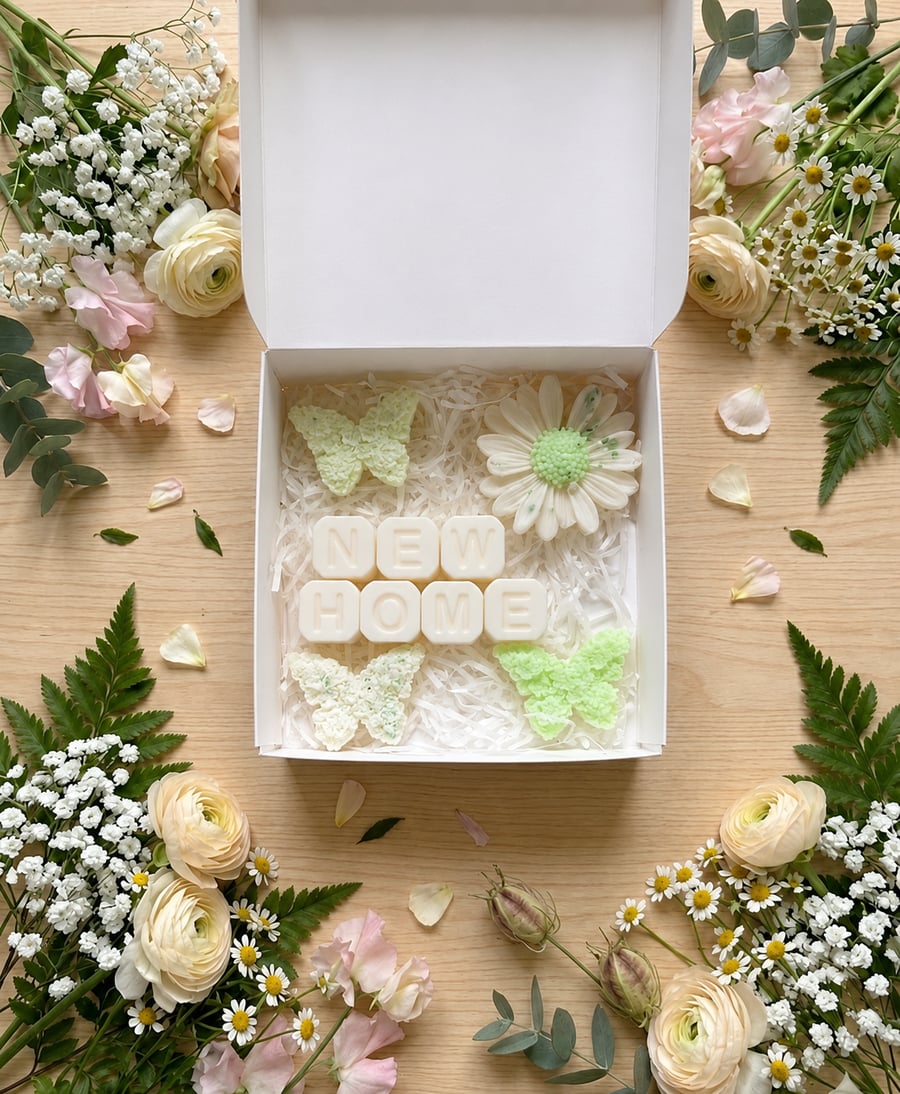 Handmade New Home Wax Melt Gift Box, Vegan, Uk Made