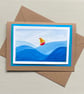 Card, boat greetings card, Fathers day, original artwork, blank, birthday. - Image 4