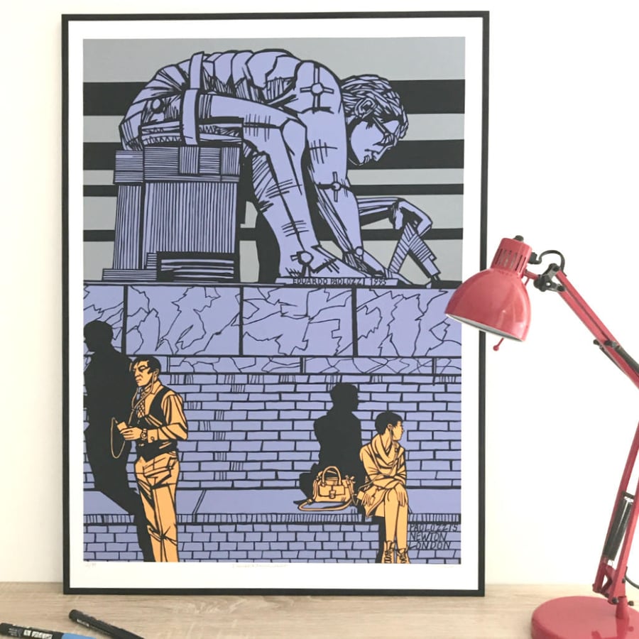 Modern London Print, Isaac Newton Statue, Available in 3 sizes 