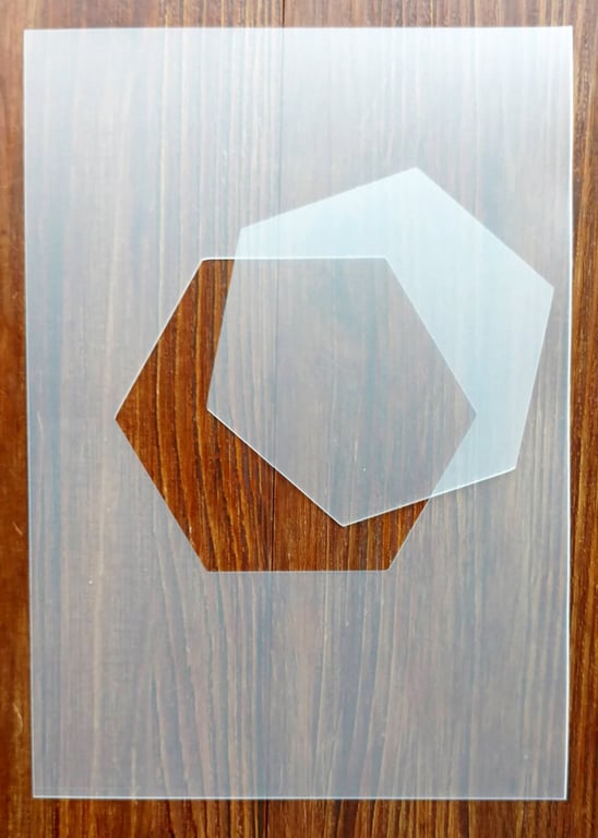 Hexagon Mask and Aperture Stencil 350 micron PP for Arts Crafts & DIY