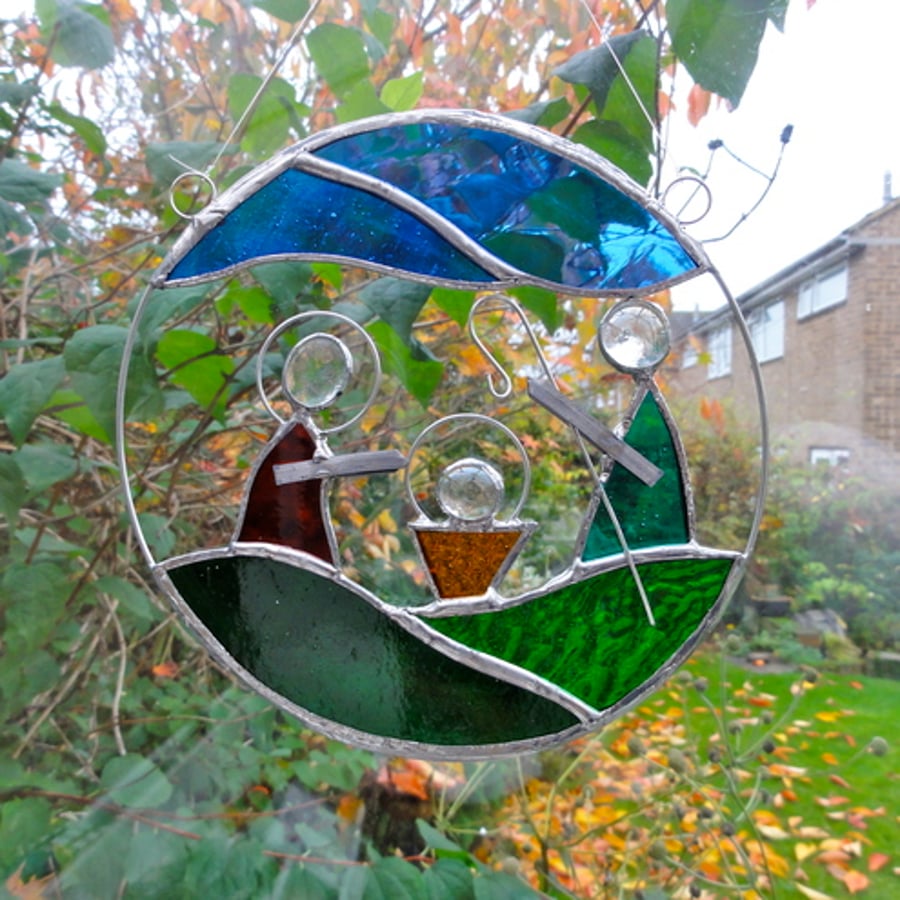 Stained Glass Nativity Ring Suncatcher