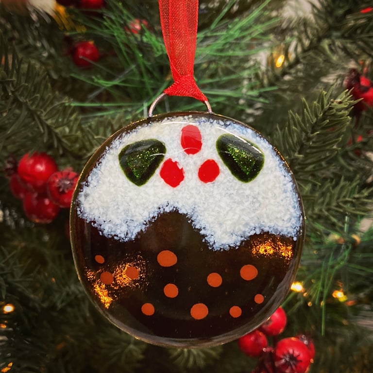 Fused Glass Christmas Pudding