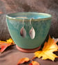 Textured leaf earrings. - Image 1