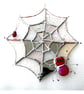Spiders Web Suncatcher Stained Glass with Red Spider and Ladybird 046 - Image 7
