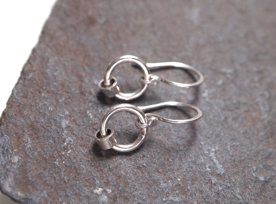 Sterling silver ring hoop earrings