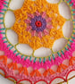 crochet mandala, beaded dreamcatcher