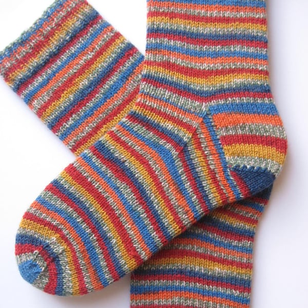 hand knit womens wool socks UK 4-6