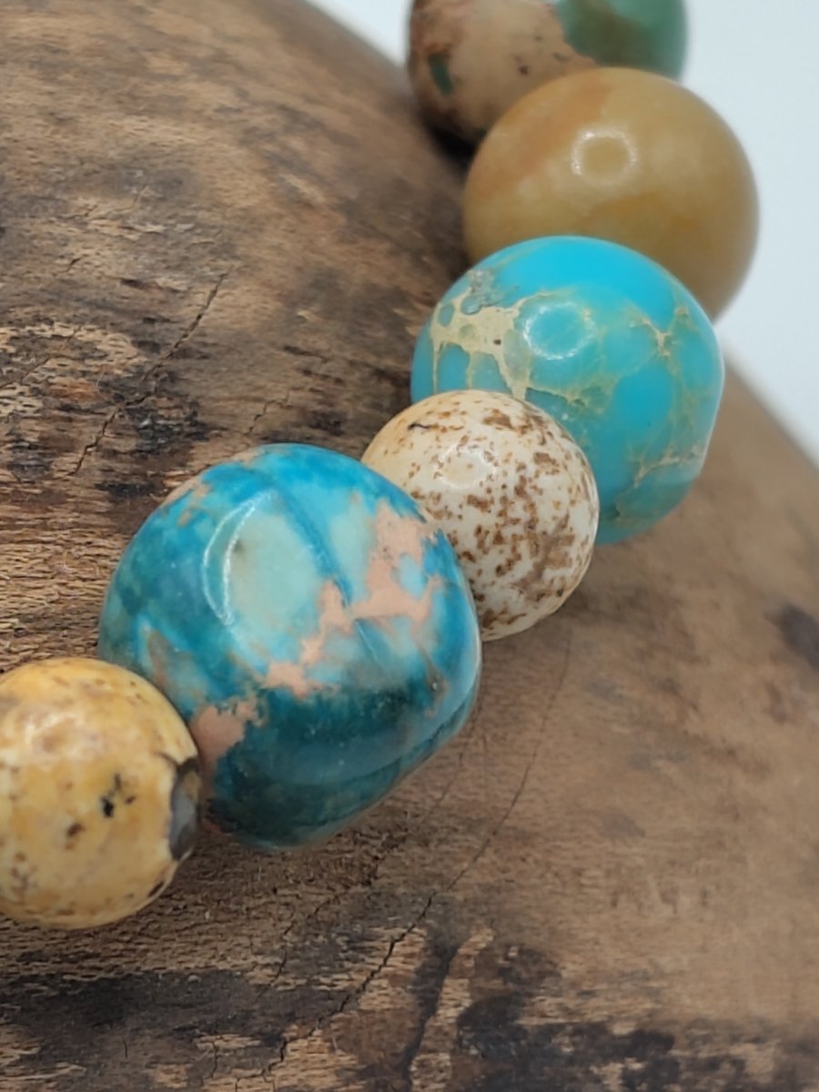 NGC 2336.  Imperial Jasper and Picture Jasper Stone Bracelet by BDS.