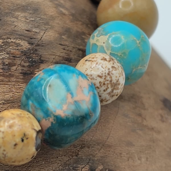 NGC 2336.  Imperial Jasper and Picture Jasper Stone Bracelet by BDS.