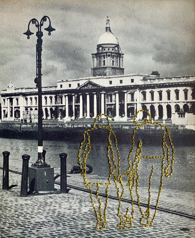 Hand embroidered vintage book page