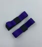 Small Straight Black and Purple Bow Clips (pair) - Image 1