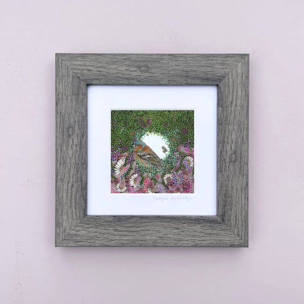 'Chaffinch' 5" x 5" Framed Print