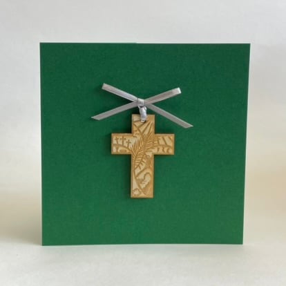 Easter cross card with detachable decoration