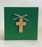 Easter cross card with detachable decoration