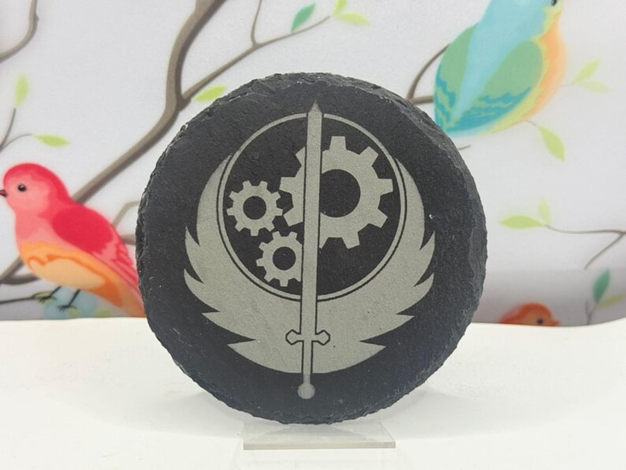Fallout Brotherhood of Steel Laser Etched Coaster