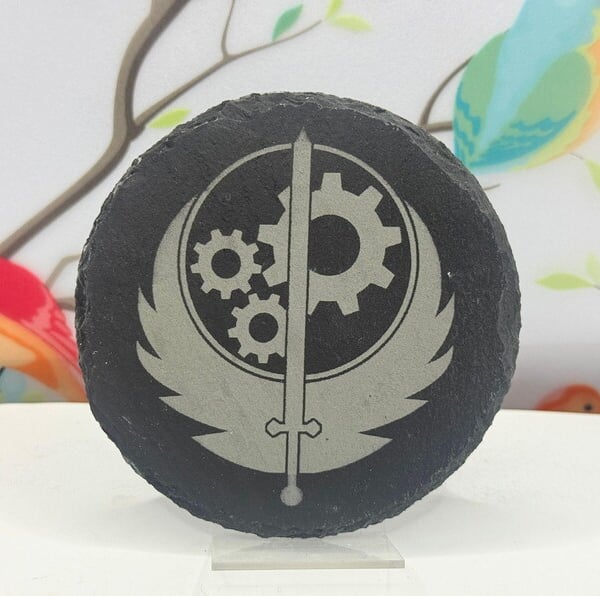 Fallout Brotherhood of Steel Laser Etched Coaster