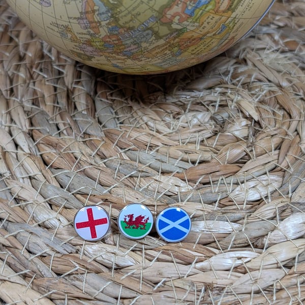 UK Flag Map Pin Set - England, Scotland & Wales Flag Map Pin For Wood Map