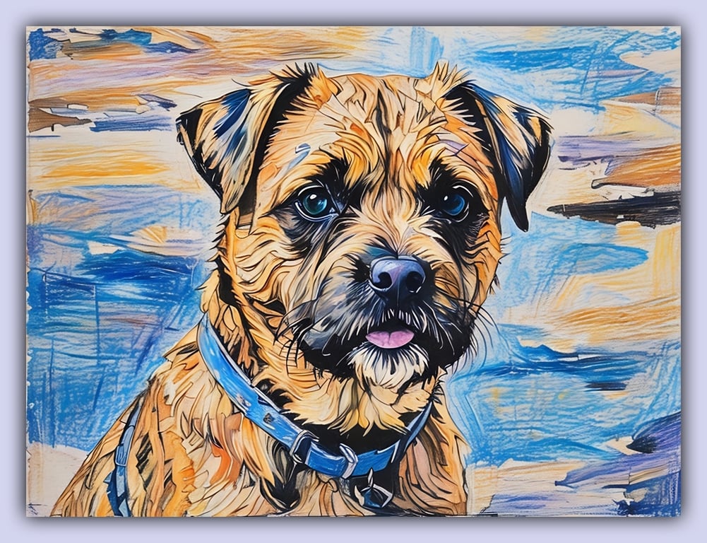 George The Border Terrier Greeting Card A5