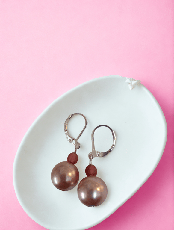 Pink Pearls with Frosted Glass