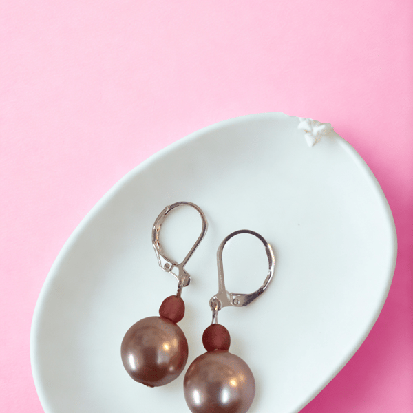 Pink Pearls with Frosted Glass