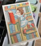 My Favourite Book, miniature watercolour painting, paper, trading card - Image 3