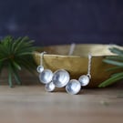 Sterling Silver Textured Circles Pendant Necklace