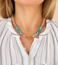 Cool Peach Mixed Gemstone Hand Knotted Beaded Necklace - Image 7