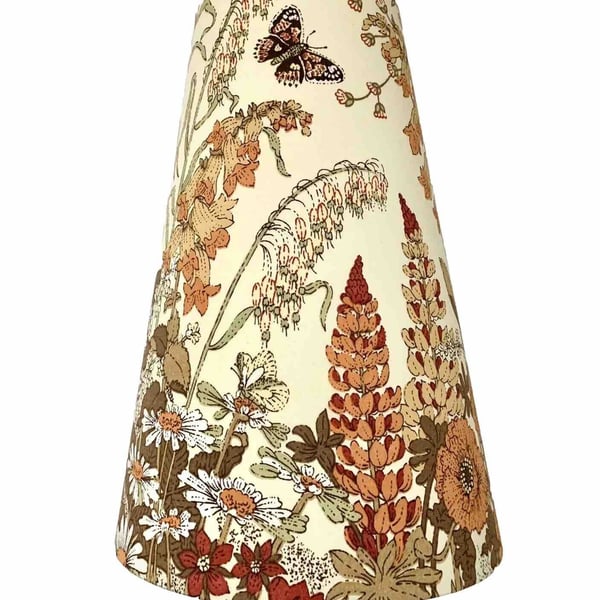 Cottage Core Lampshade option 70s 80s Wildflower Butterfly HARROW vintage fabric