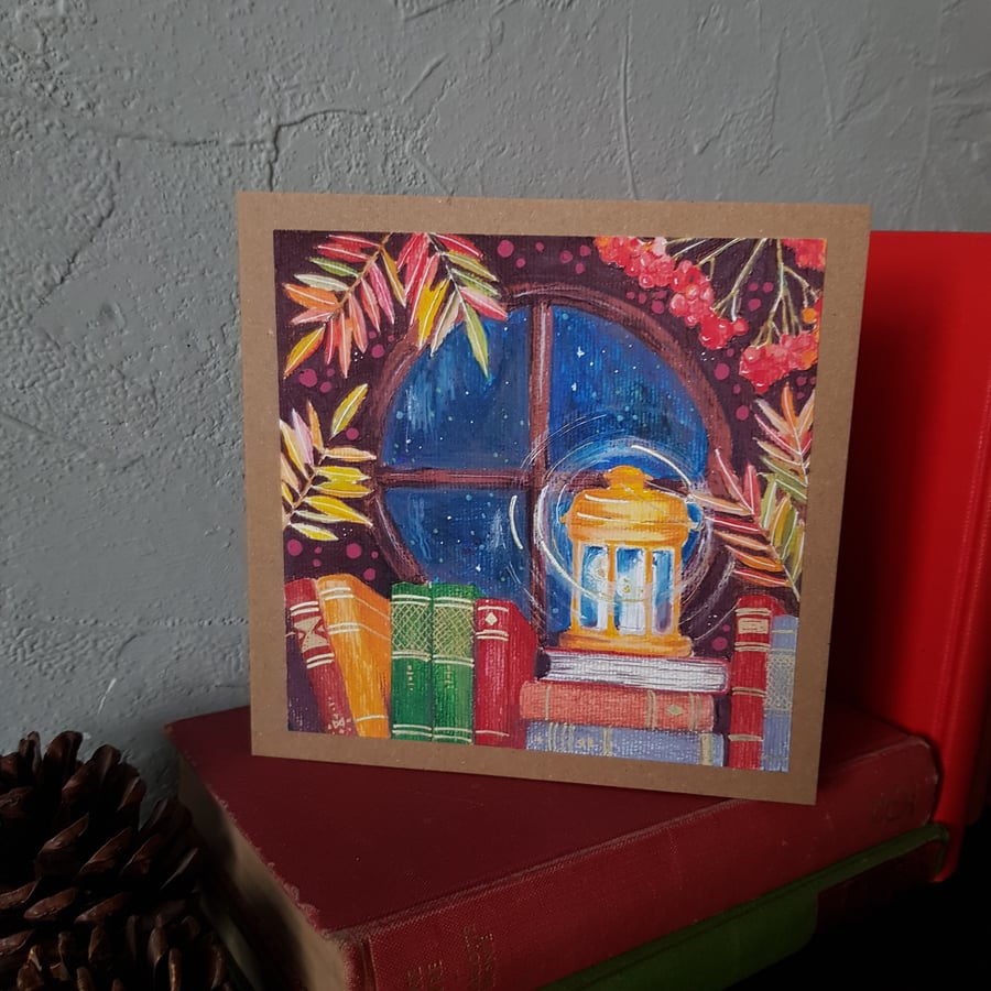 Rowan Tree and Lantern - 6inch blank card 