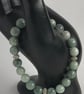 Sterling Silver Jadeite Beaded Stretch Bracelet, with Decorative Spacers - Image 2