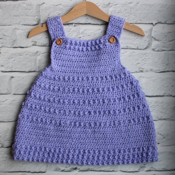 Baby Pinafore Dress - Lilac Purple - Cotton Dress - Baby Girl - 6-12 Months