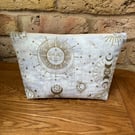 Sun Moon And Stars Quilted Fabric Makeup Bag