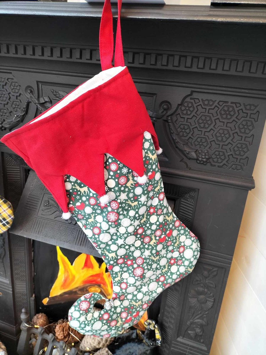 CS01  Pixie elf Christmas stocking