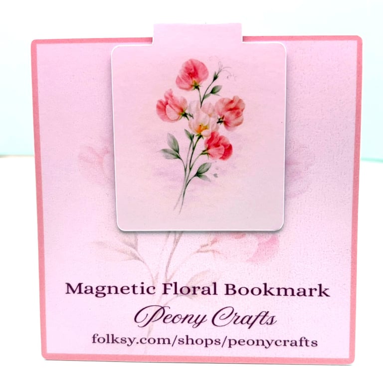 Sweet Pea Magnetic Bookmark - Botanical Bookmark Gift