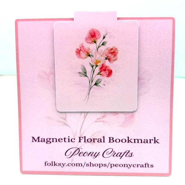 Sweet Pea Magnetic Bookmark - Botanical Bookmark Gift