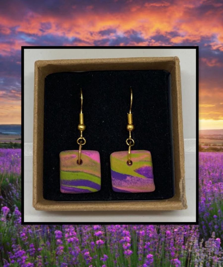 Outlet Lavender fields drop earrings