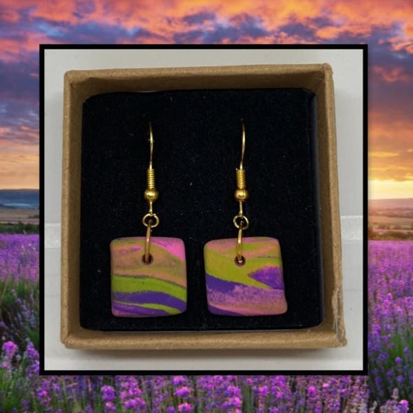 Outlet Lavender fields drop earrings