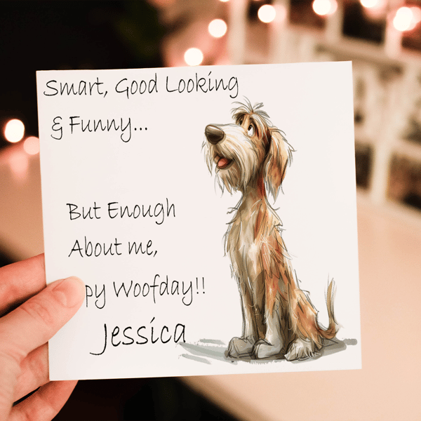 Golden Retriever Dog Birthday Card, Dog Birthday Card, Personalized Dog Breed