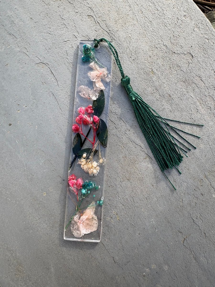 Floral 3D Resin Bookmark