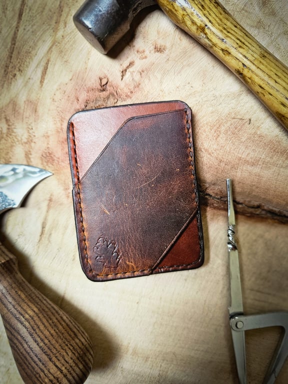 Minimalist Handmade Pull-Up Leather Card Wallet