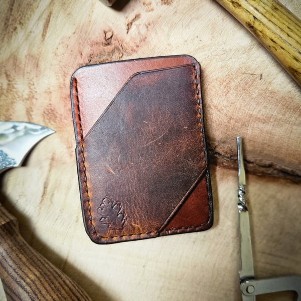 Minimalist Handmade Pull-Up Leather Card Wallet