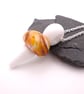 lampwork glass toadstool pendant necklace - Image 1