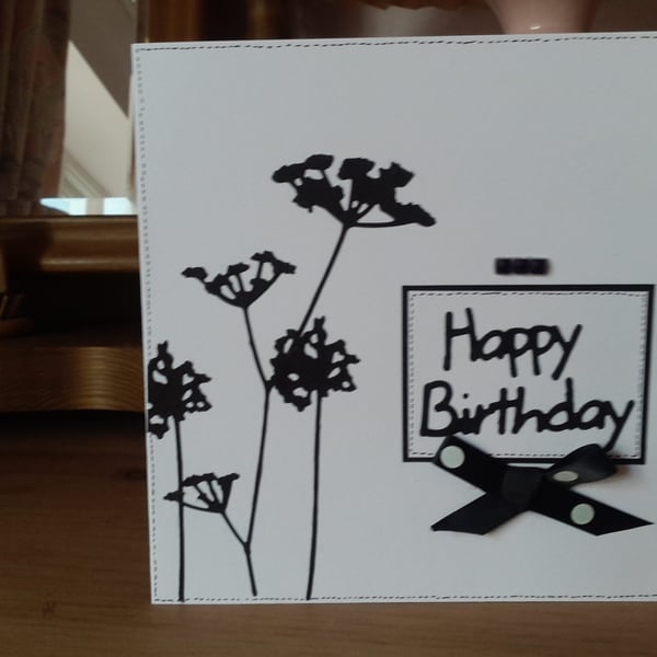 Monocolour allium birthday card