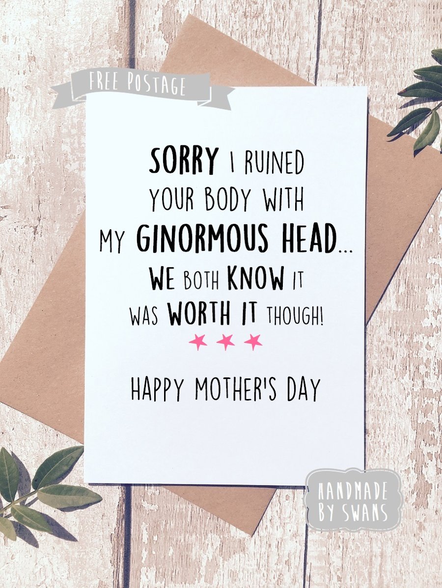 Mother's day card - Ginormous head