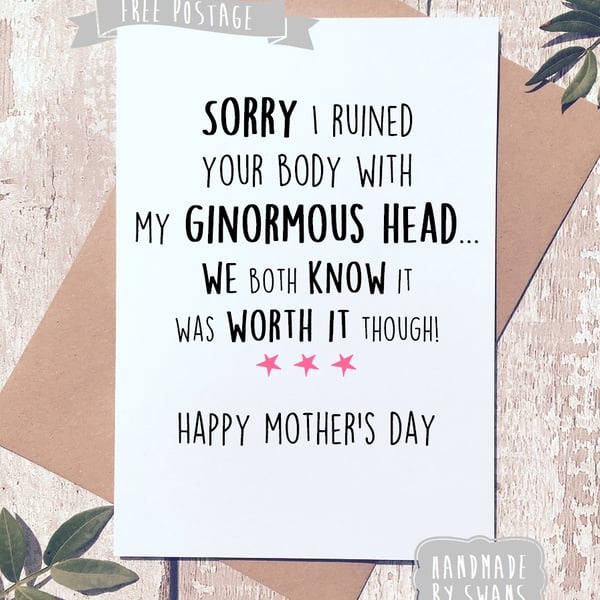 Mother's day card - Ginormous head