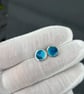 Enamel Earrings, round enamel studs,  - Image 3