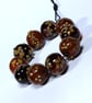 Handmade brown and amber lamp work glass beads - Image 6