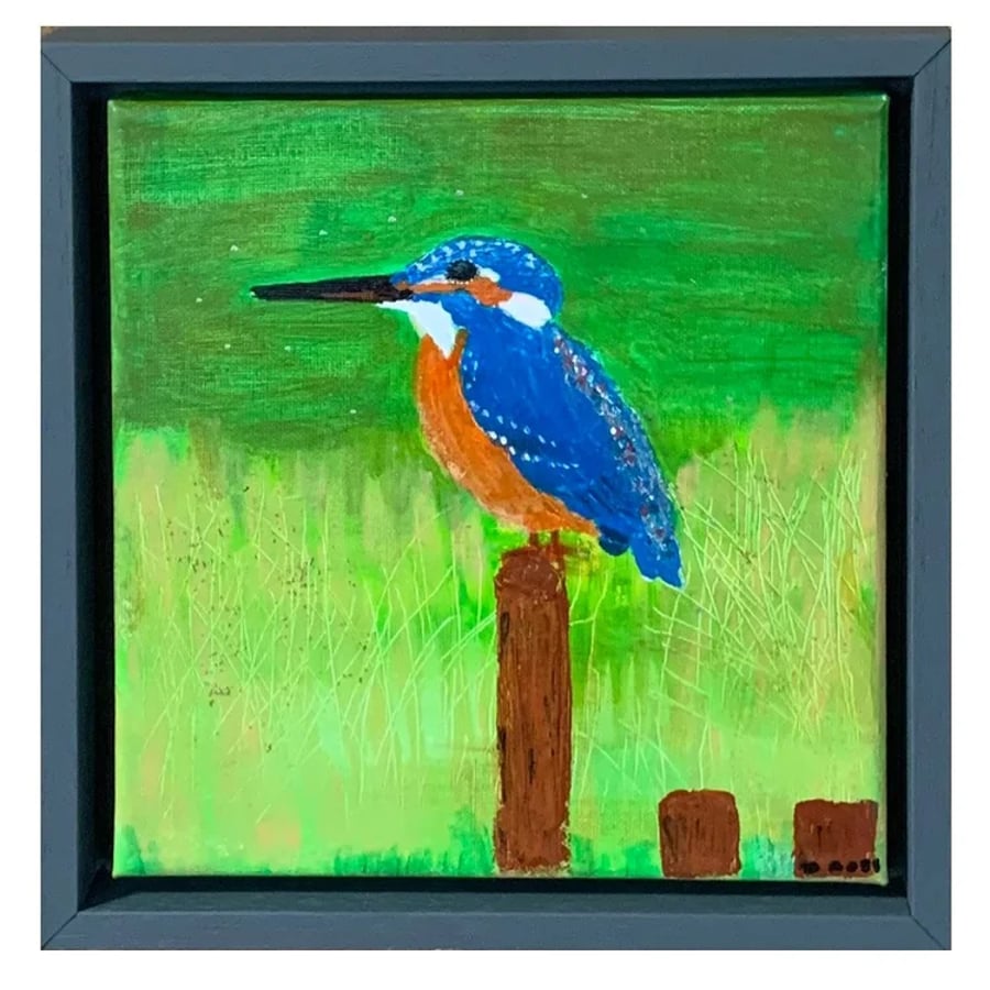 Patient Contemplation - A Kingfisher Waits on a Post for Lunch